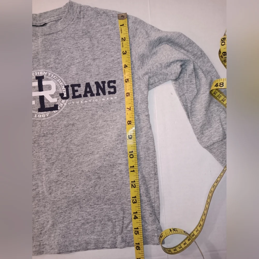Vintage Polo Ralph Lauren Jeans Gray Long Sleeve Tee Shirt Logo